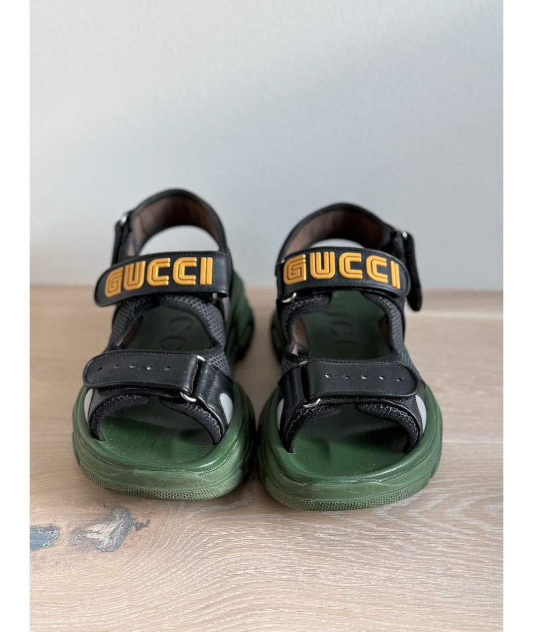 GUCCI Зеленые резиновые сандалии, фото 2