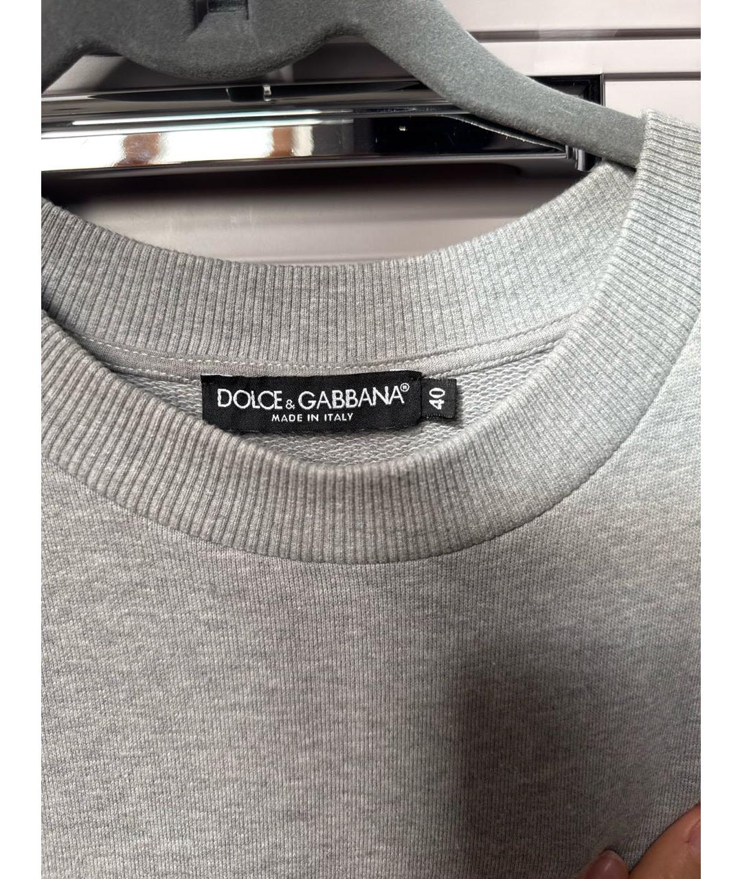 DOLCE&GABBANA Серый хлопковый джемпер / свитер, фото 3