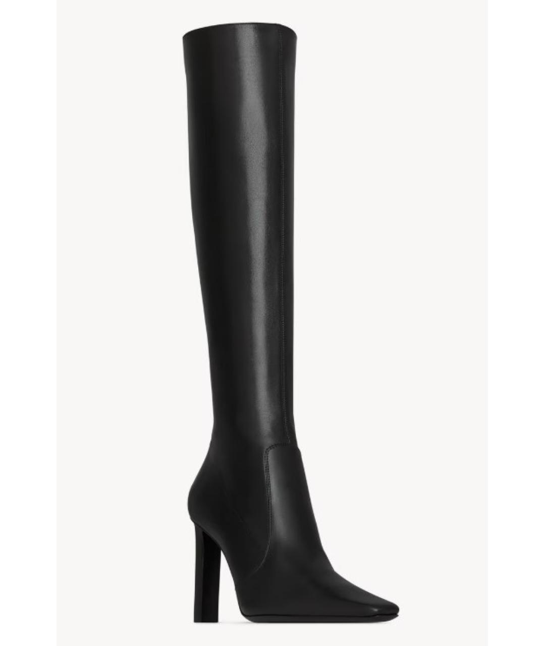 SAINT LAURENT Черные кожаные сапоги, фото 5