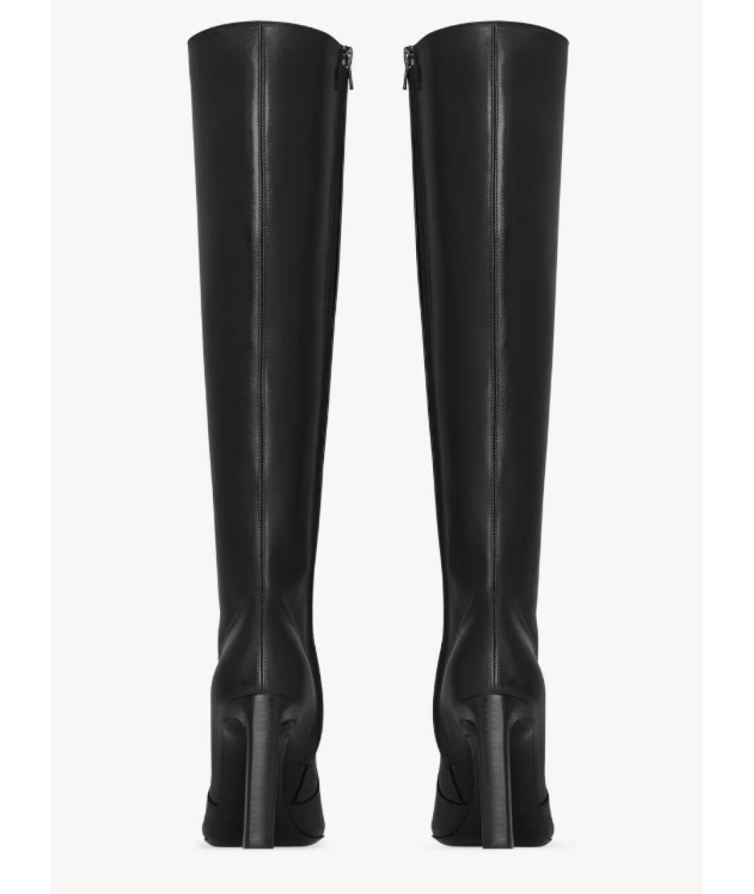 SAINT LAURENT Черные кожаные сапоги, фото 3