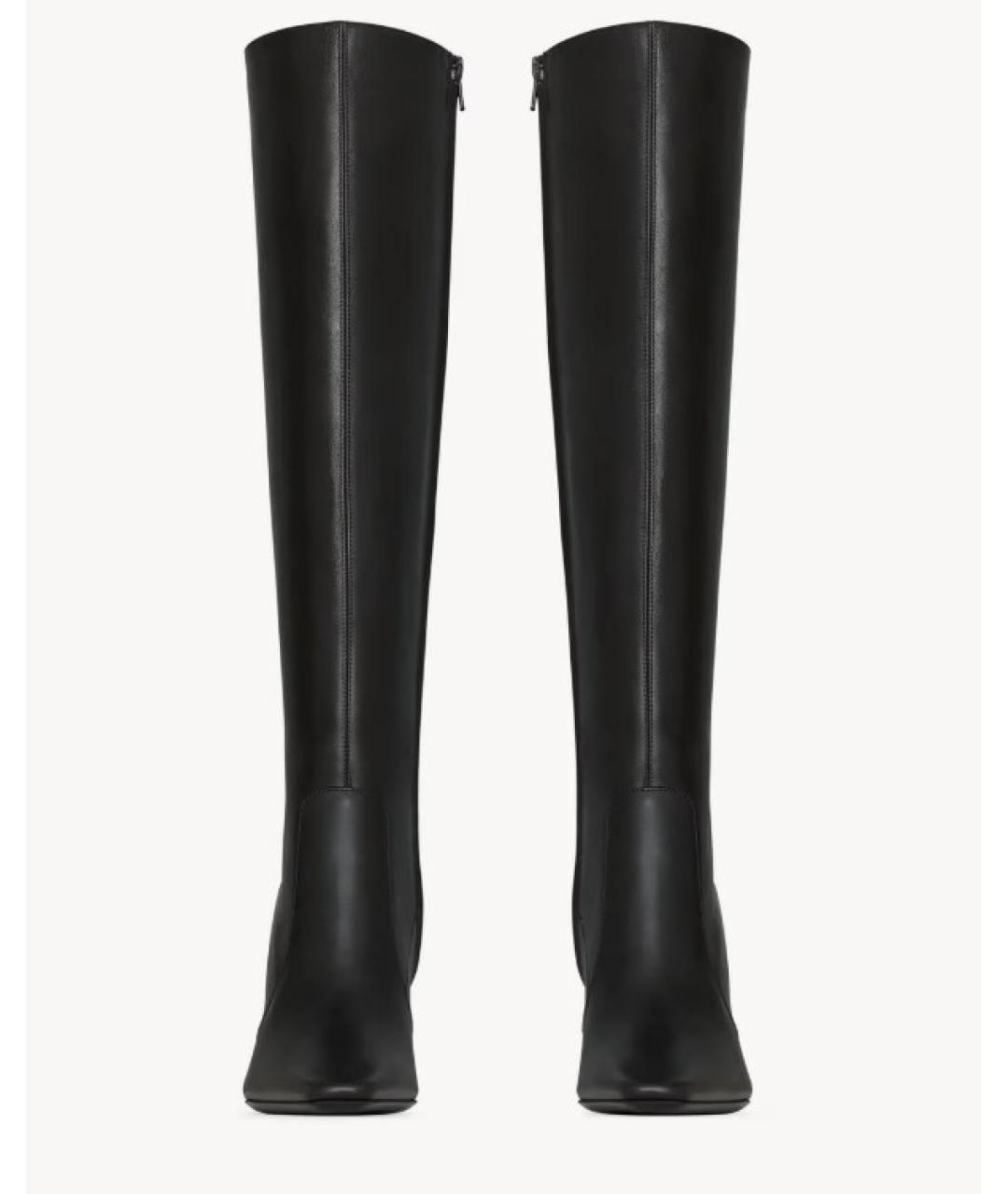 SAINT LAURENT Черные кожаные сапоги, фото 2