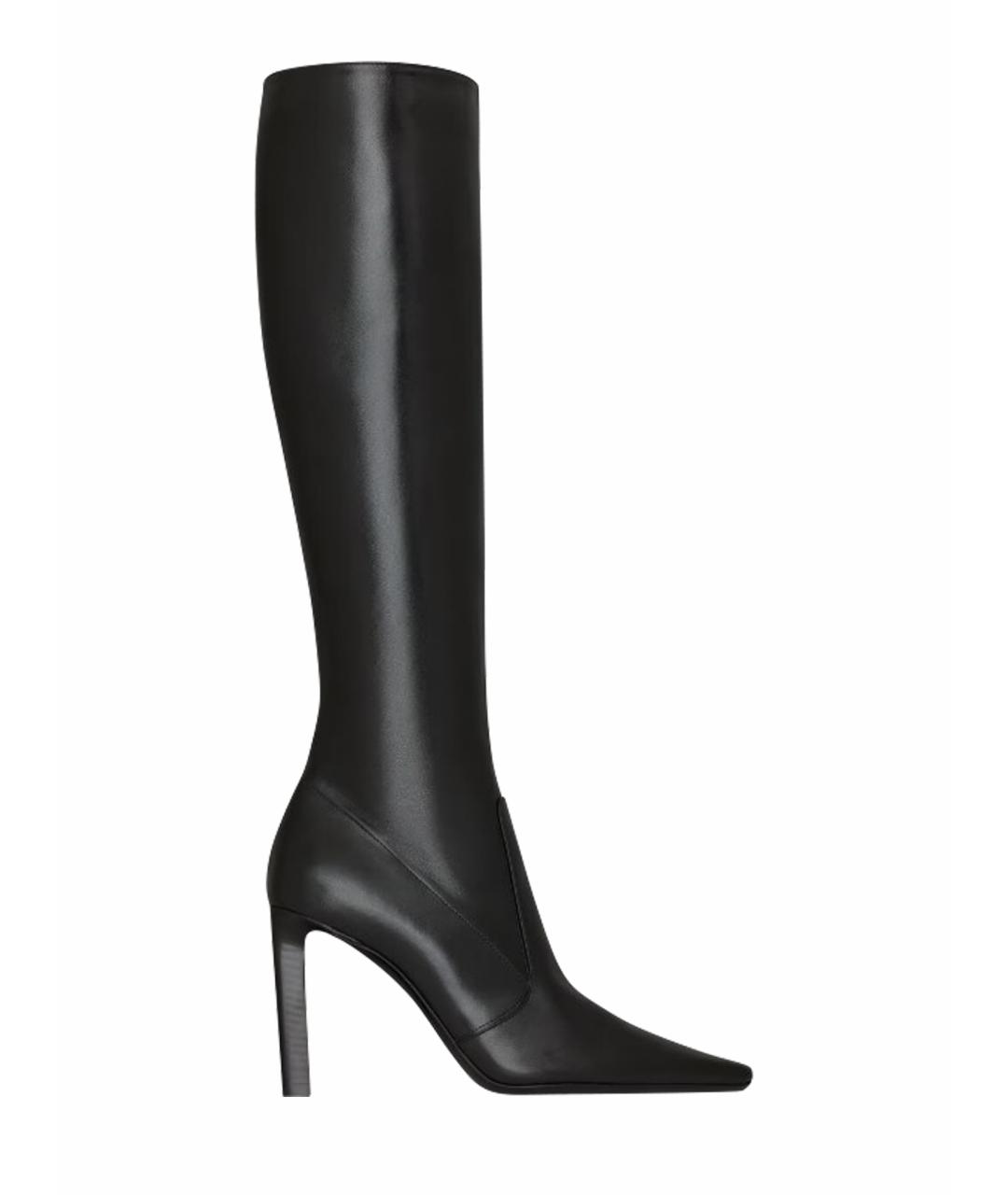 SAINT LAURENT Черные кожаные сапоги, фото 1