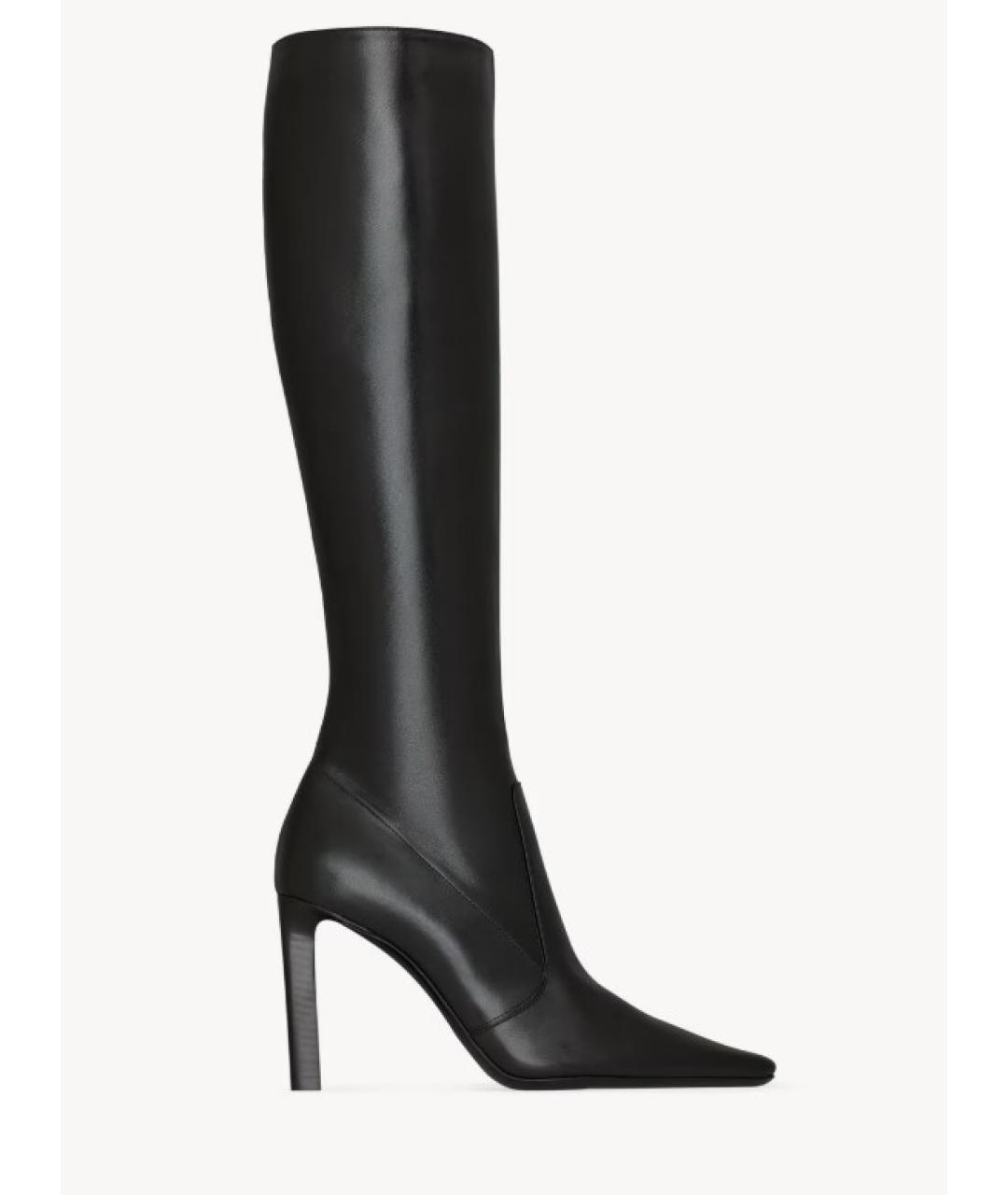SAINT LAURENT Черные кожаные сапоги, фото 6