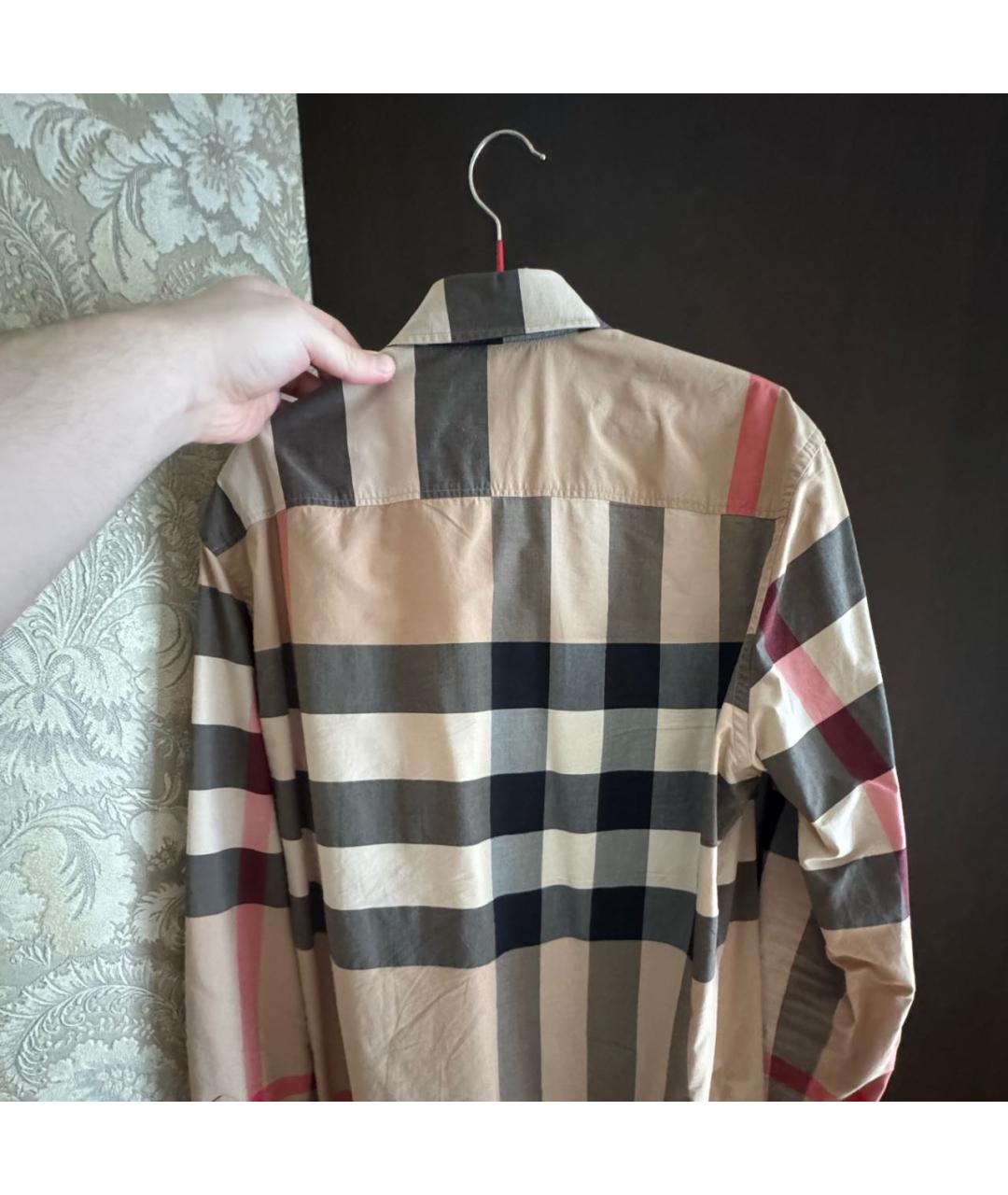 BURBERRY Бежевая хлопковая кэжуал рубашка, фото 3