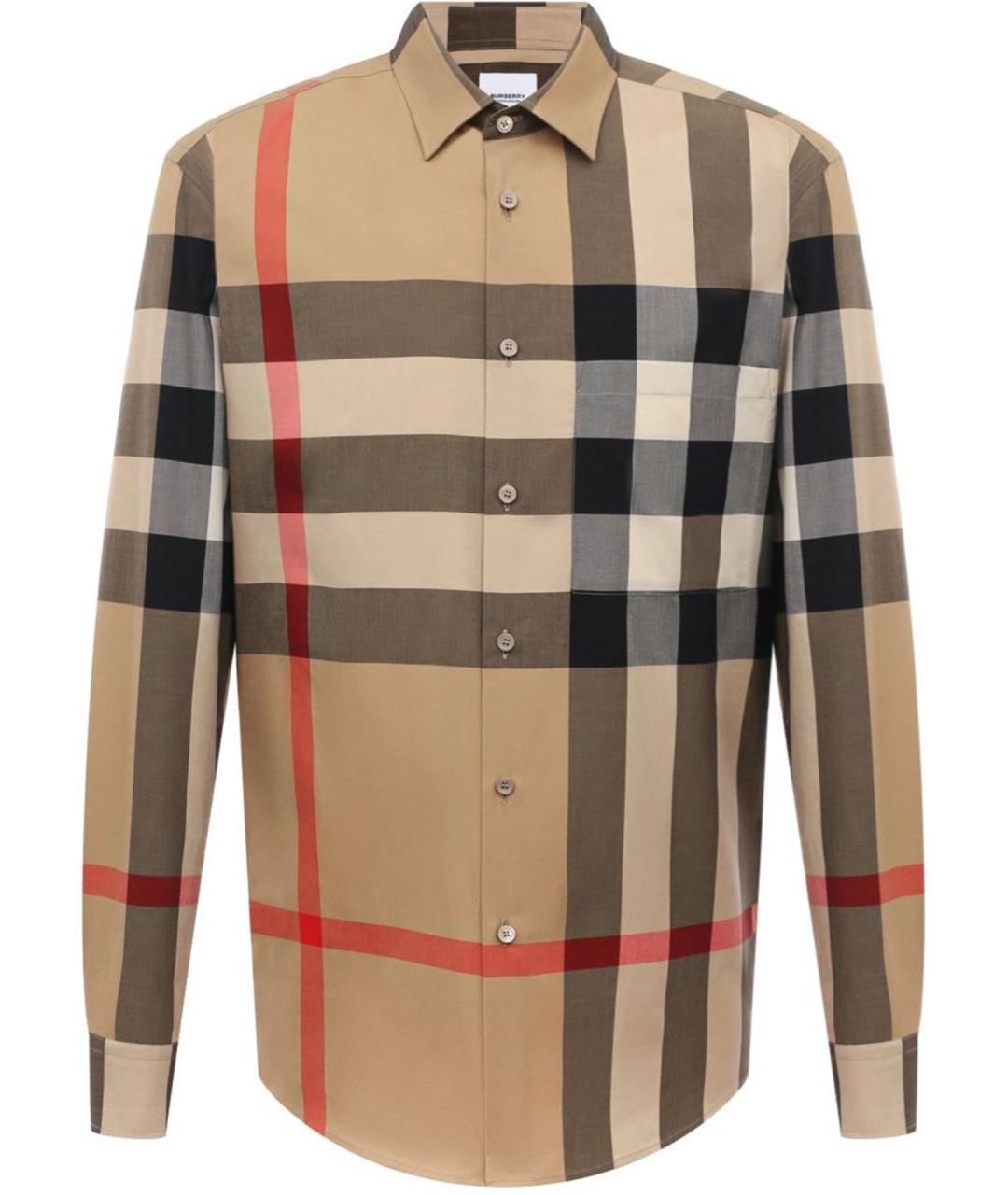 BURBERRY Бежевая хлопковая кэжуал рубашка, фото 1
