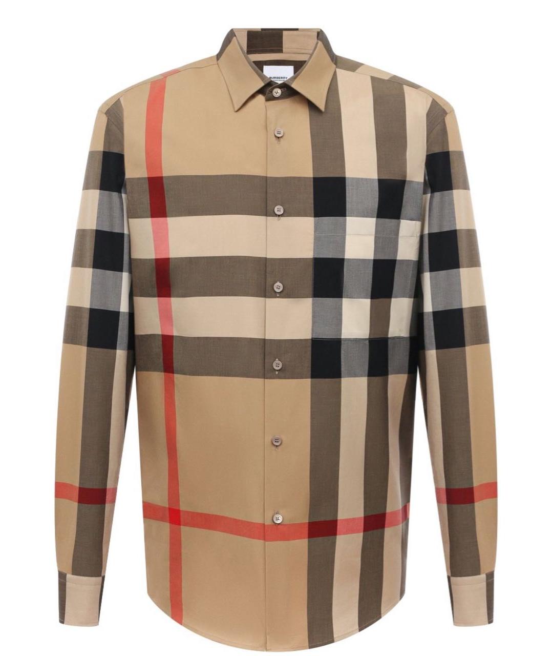 BURBERRY Бежевая хлопковая кэжуал рубашка, фото 8