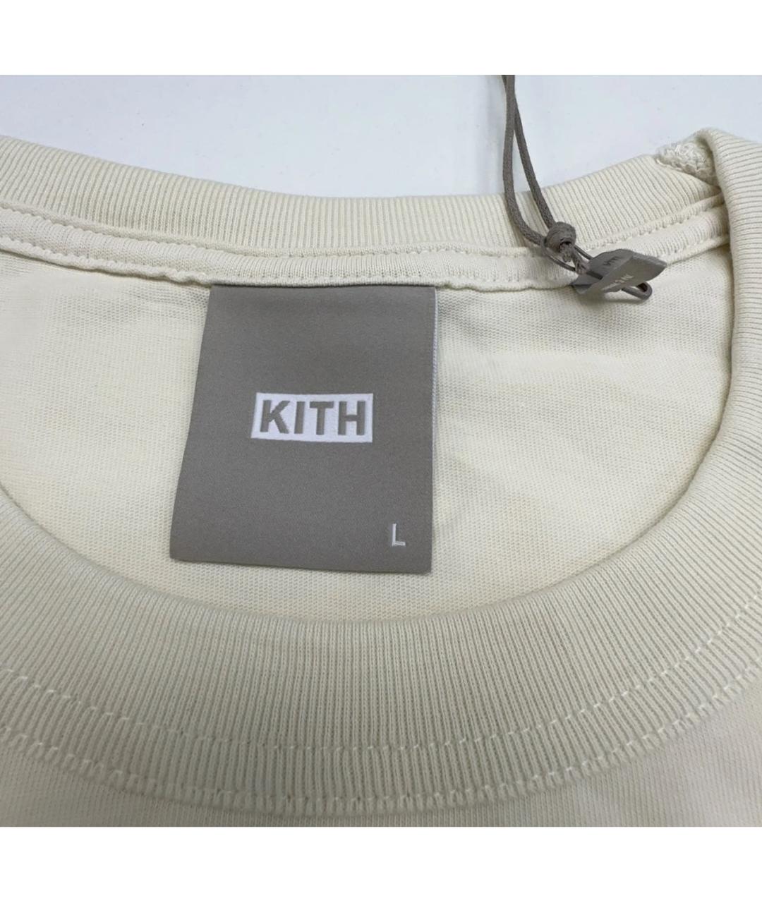 KITH Бежевая хлопковая футболка, фото 3
