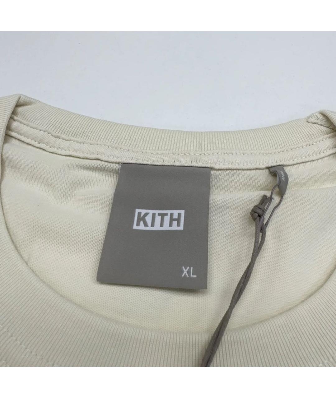 KITH Бежевая хлопковая футболка, фото 3