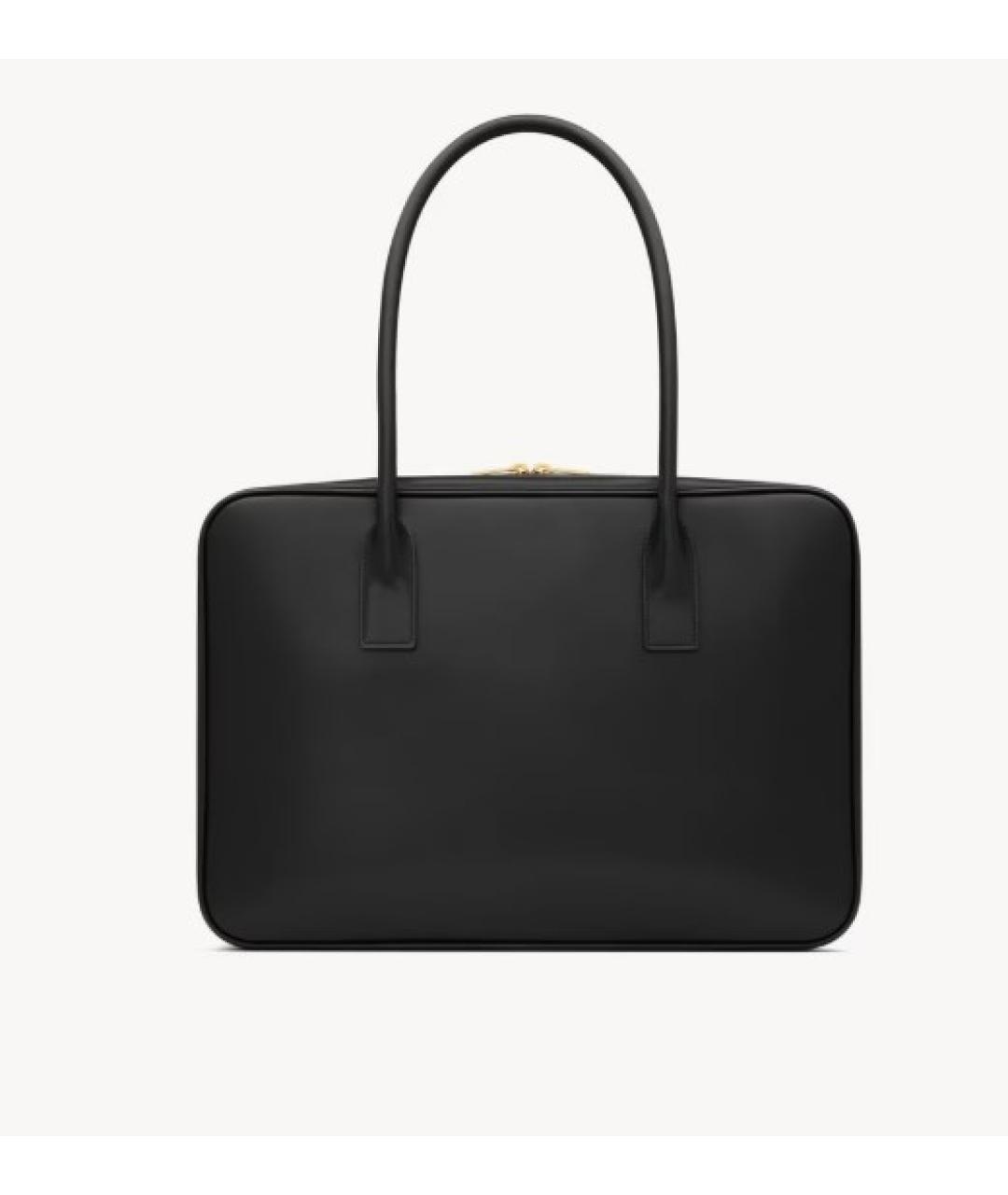 SAINT LAURENT Черная кожаная сумка с короткими ручками, фото 2