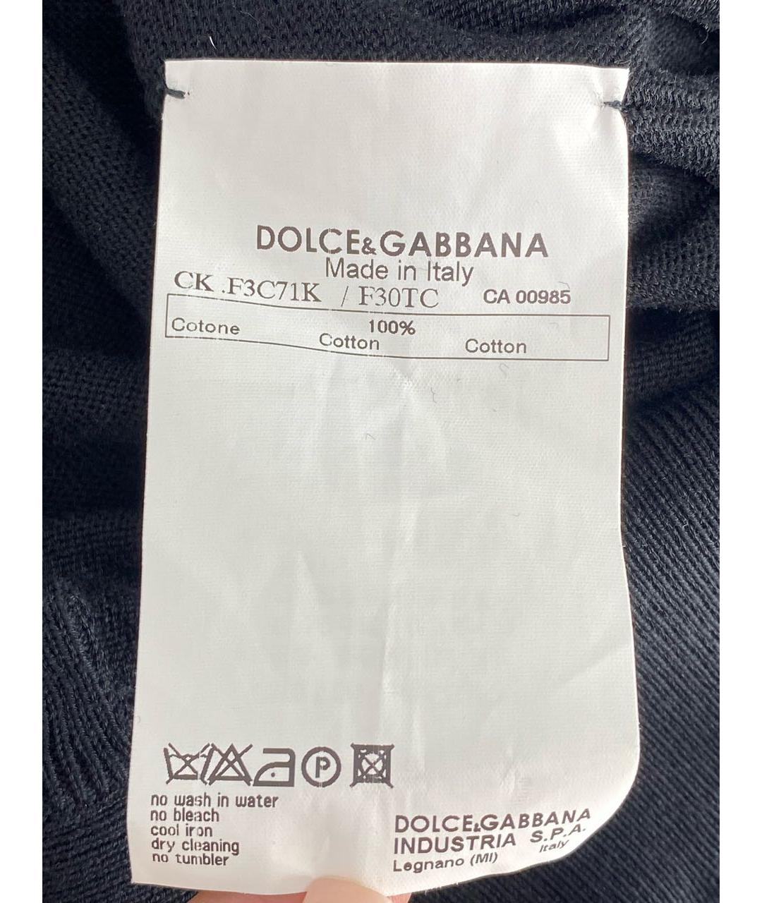 DOLCE&GABBANA Черный хлопковый кардиган, фото 7