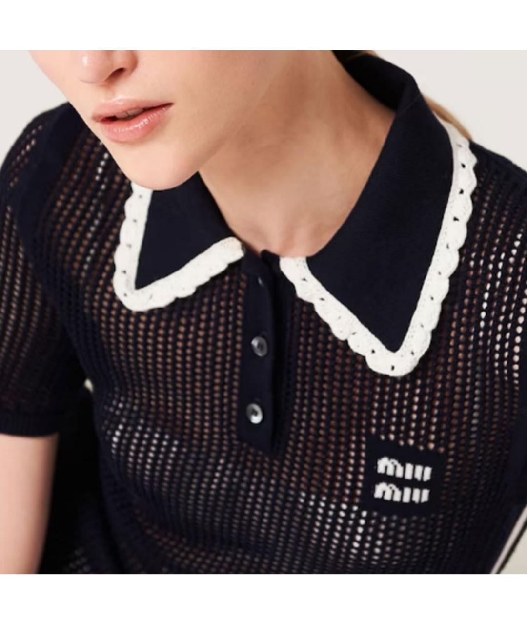 MIU MIU Темно-синее хлопковое повседневное платье, фото 3