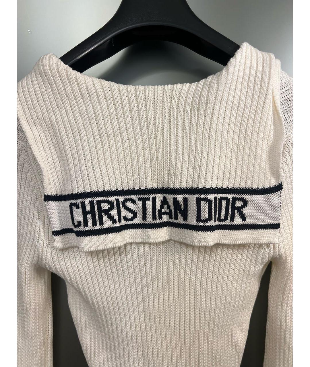 CHRISTIAN DIOR Белый хлопковый джемпер / свитер, фото 5