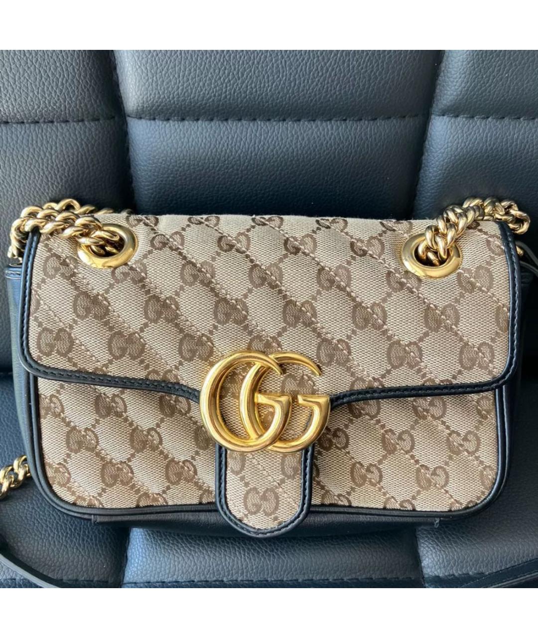 GUCCI Бежевая тканевая сумка через плечо, фото 2