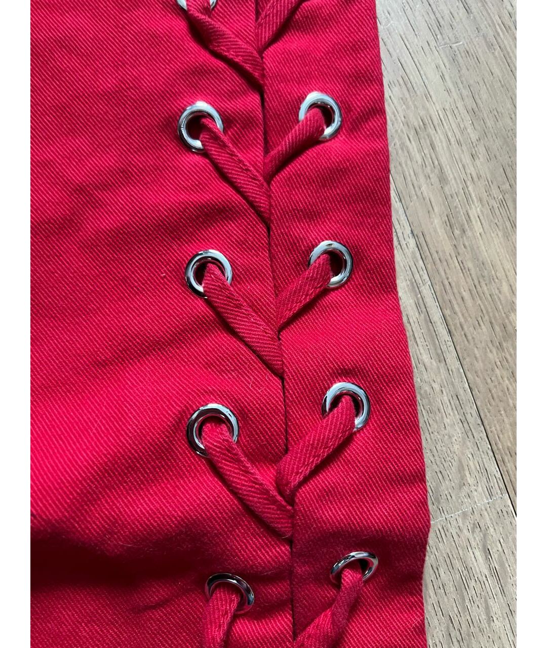 SANDRO Красные хлопковые прямые джинсы, фото 4