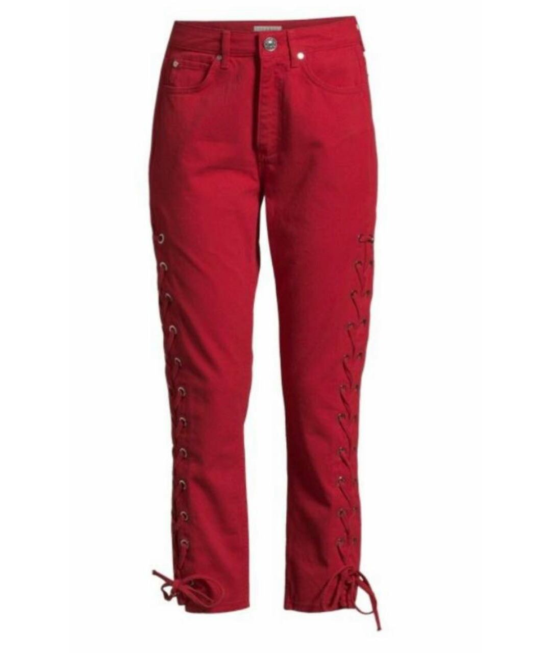 SANDRO Красные хлопковые прямые джинсы, фото 6