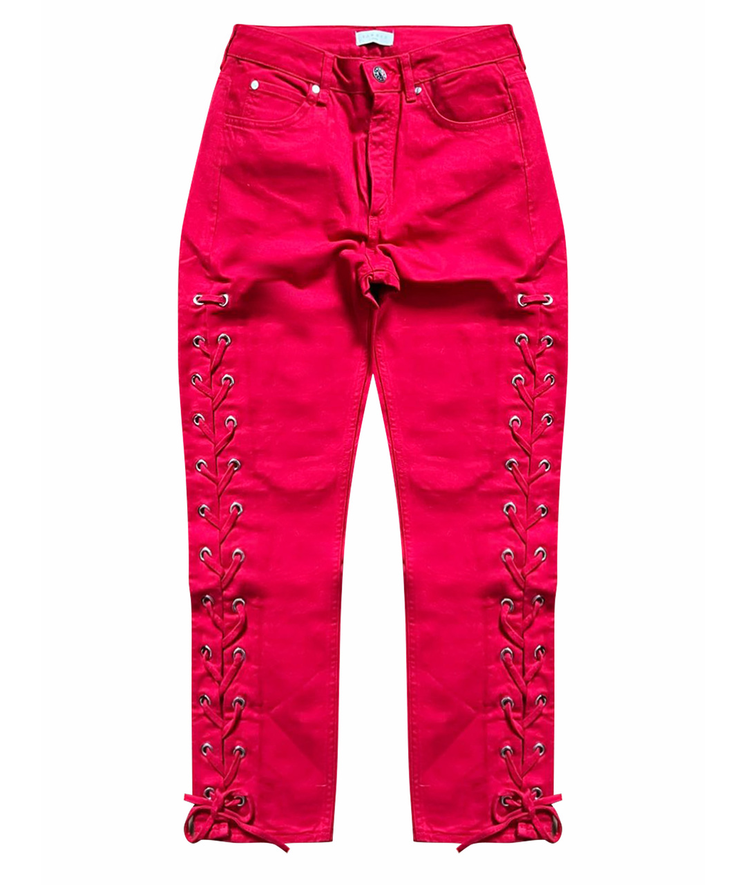 SANDRO Красные хлопковые прямые джинсы, фото 1