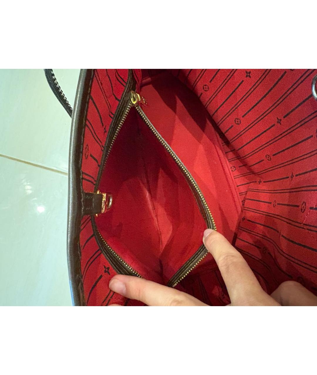 LOUIS VUITTON Коричневая кожаная сумка через плечо, фото 5