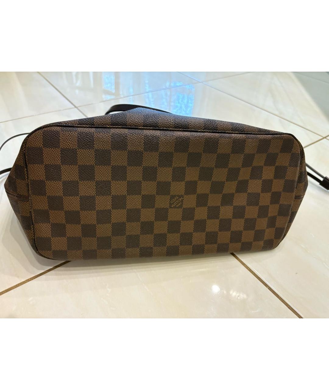 LOUIS VUITTON Коричневая кожаная сумка через плечо, фото 7