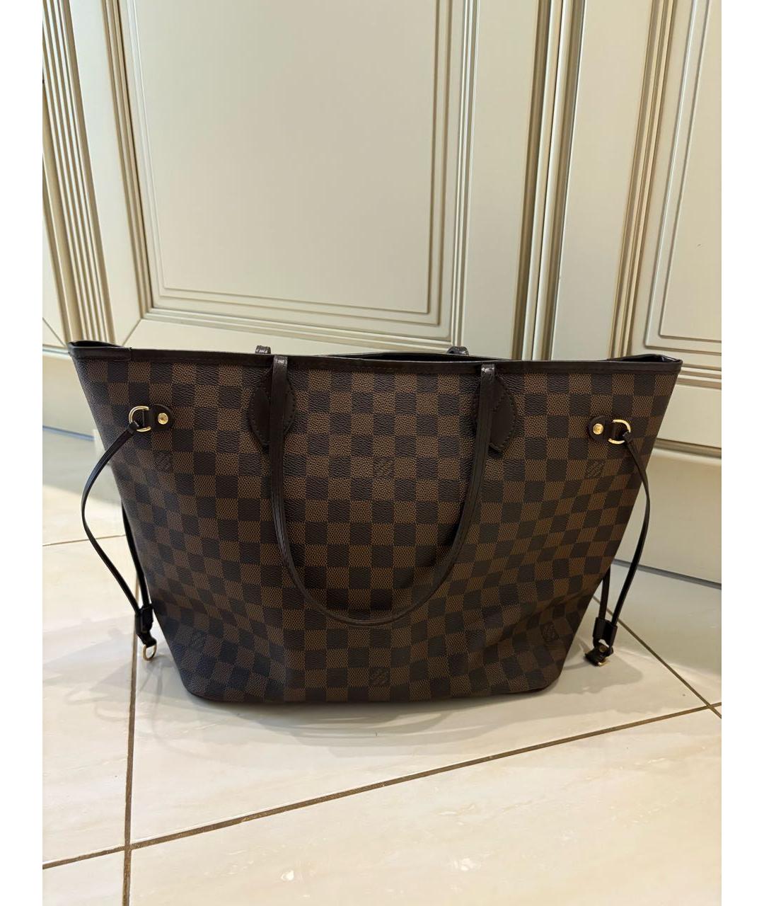 LOUIS VUITTON Коричневая кожаная сумка через плечо, фото 3