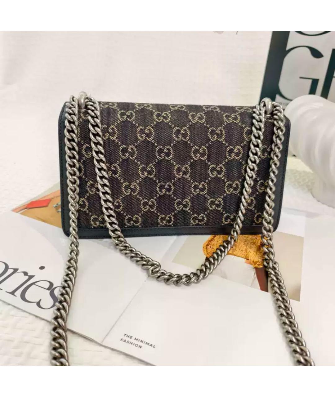 GUCCI Черная тканевая сумка через плечо, фото 3