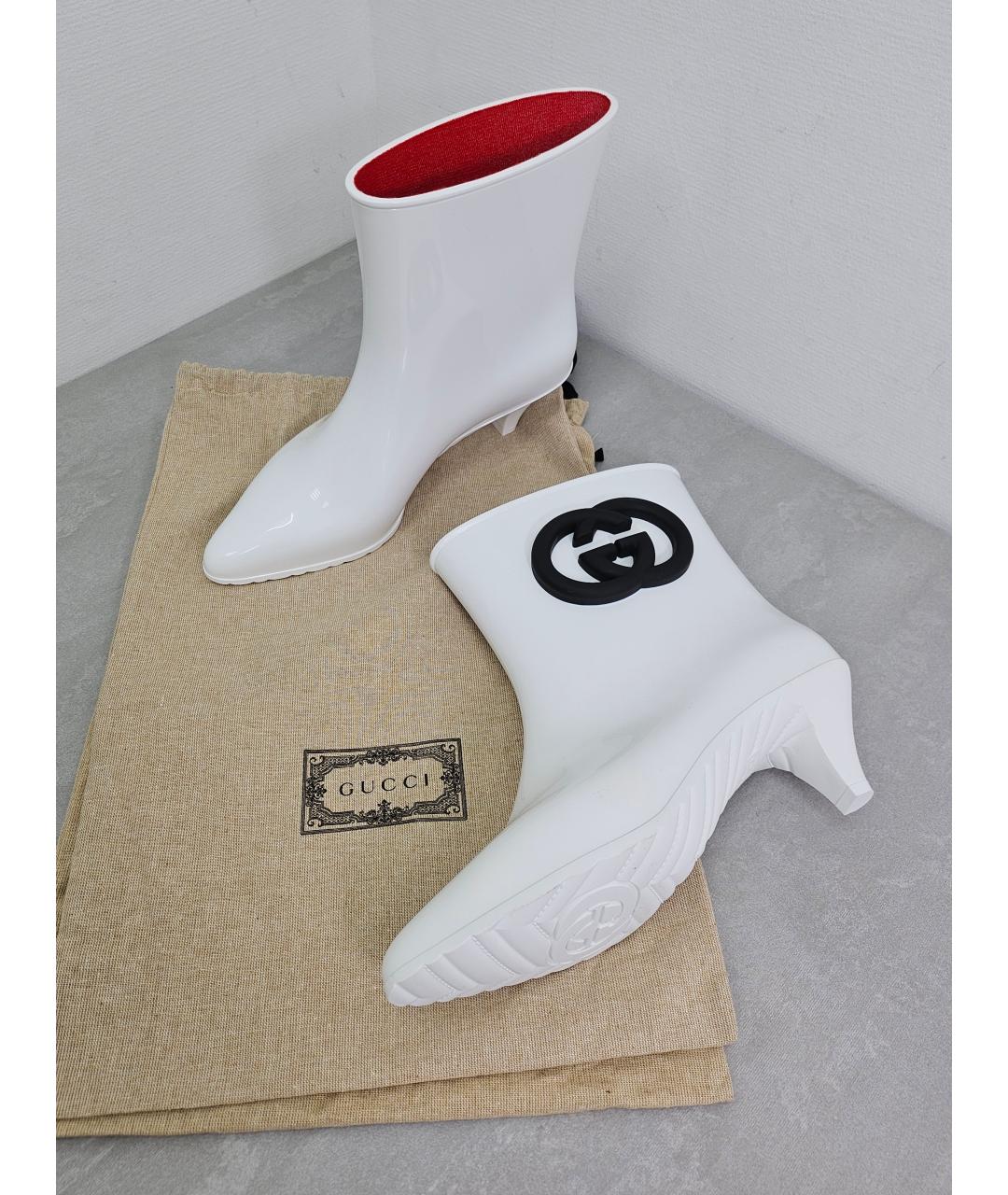 GUCCI Белые резиновые сапоги, фото 9