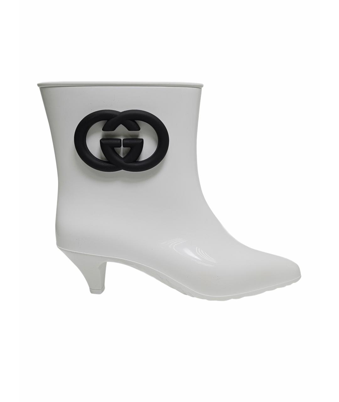 GUCCI Белые резиновые сапоги, фото 1