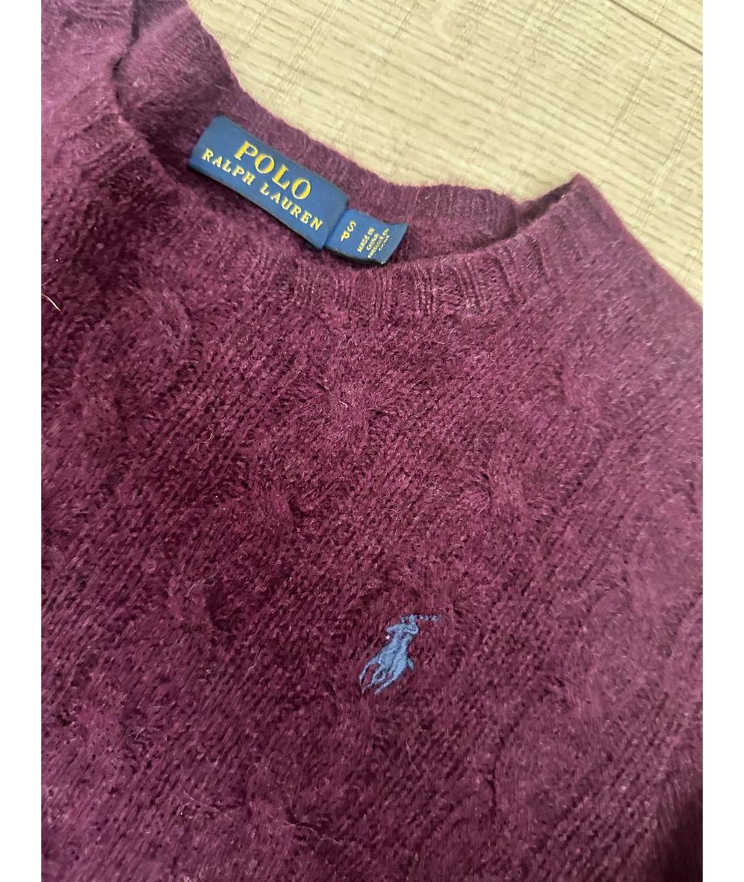 POLO RALPH LAUREN Бордовый шерстяной джемпер / свитер, фото 3