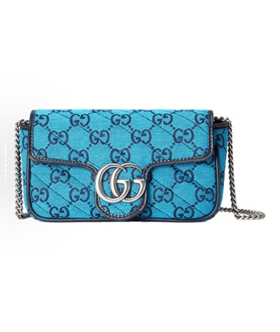 GUCCI Синяя тканевая сумка через плечо, фото 5