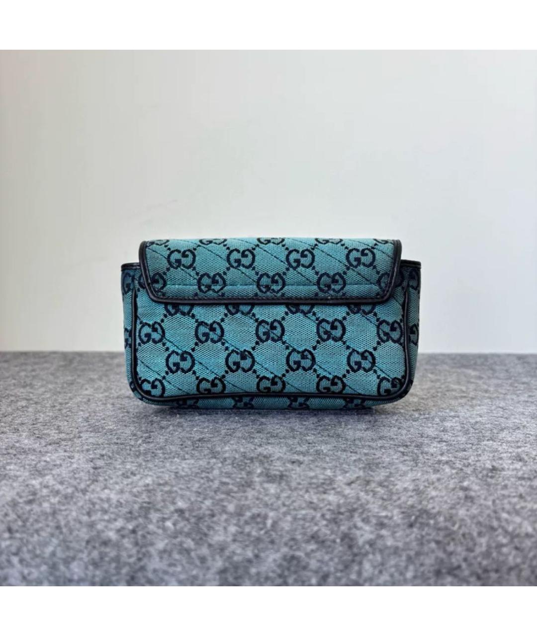 GUCCI Синяя тканевая сумка через плечо, фото 3