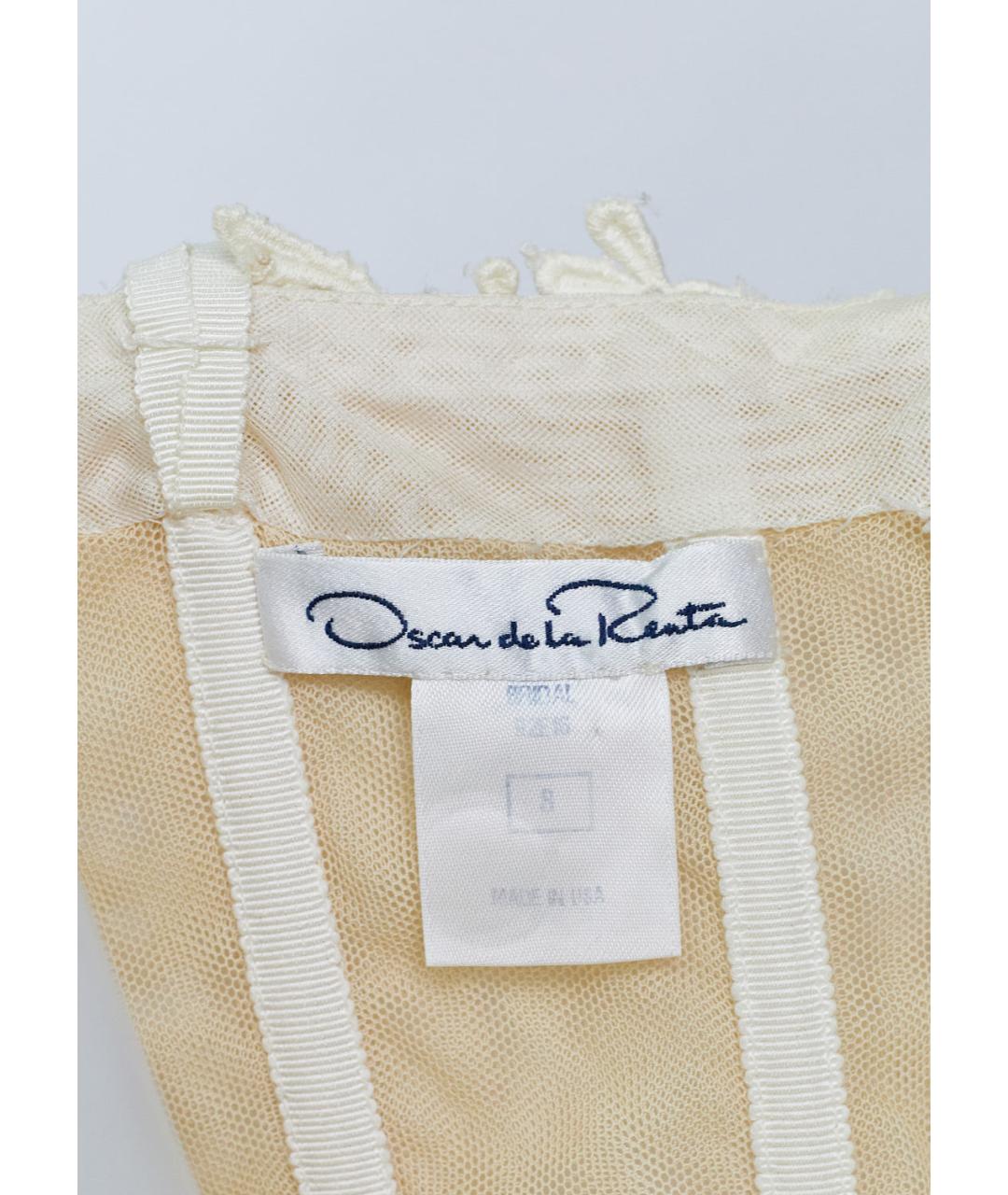 OSCAR DE LA RENTA Белое шелковое свадебное платье, фото 3