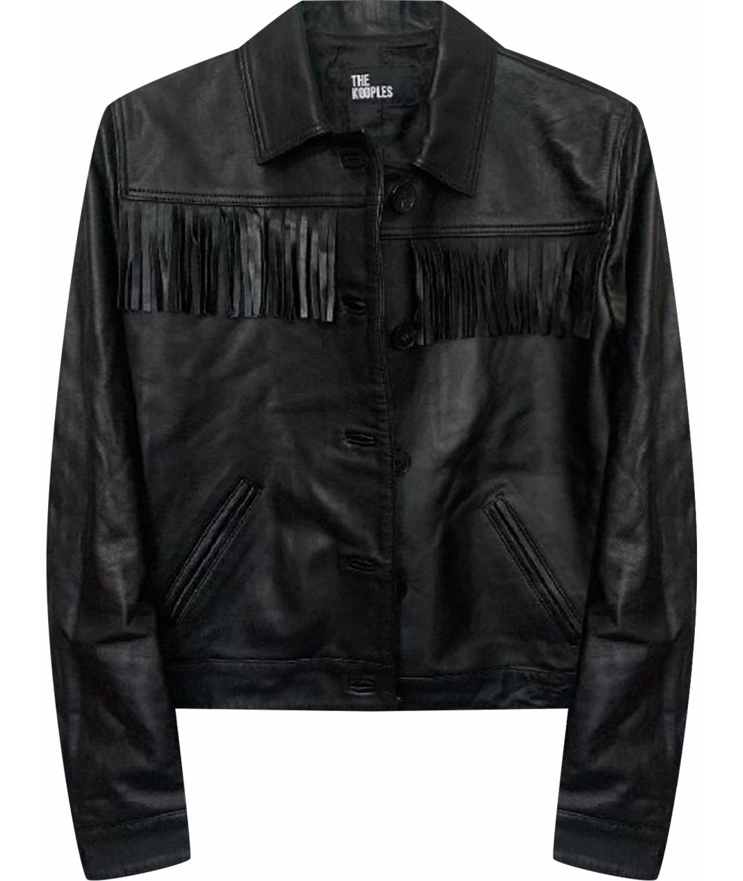 THE KOOPLES Черная кожаная куртка, фото 1