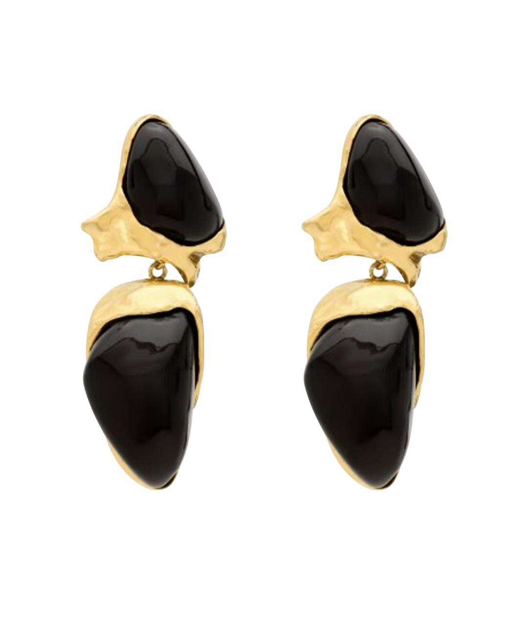 SAINT LAURENT Черные клипсы, фото 1