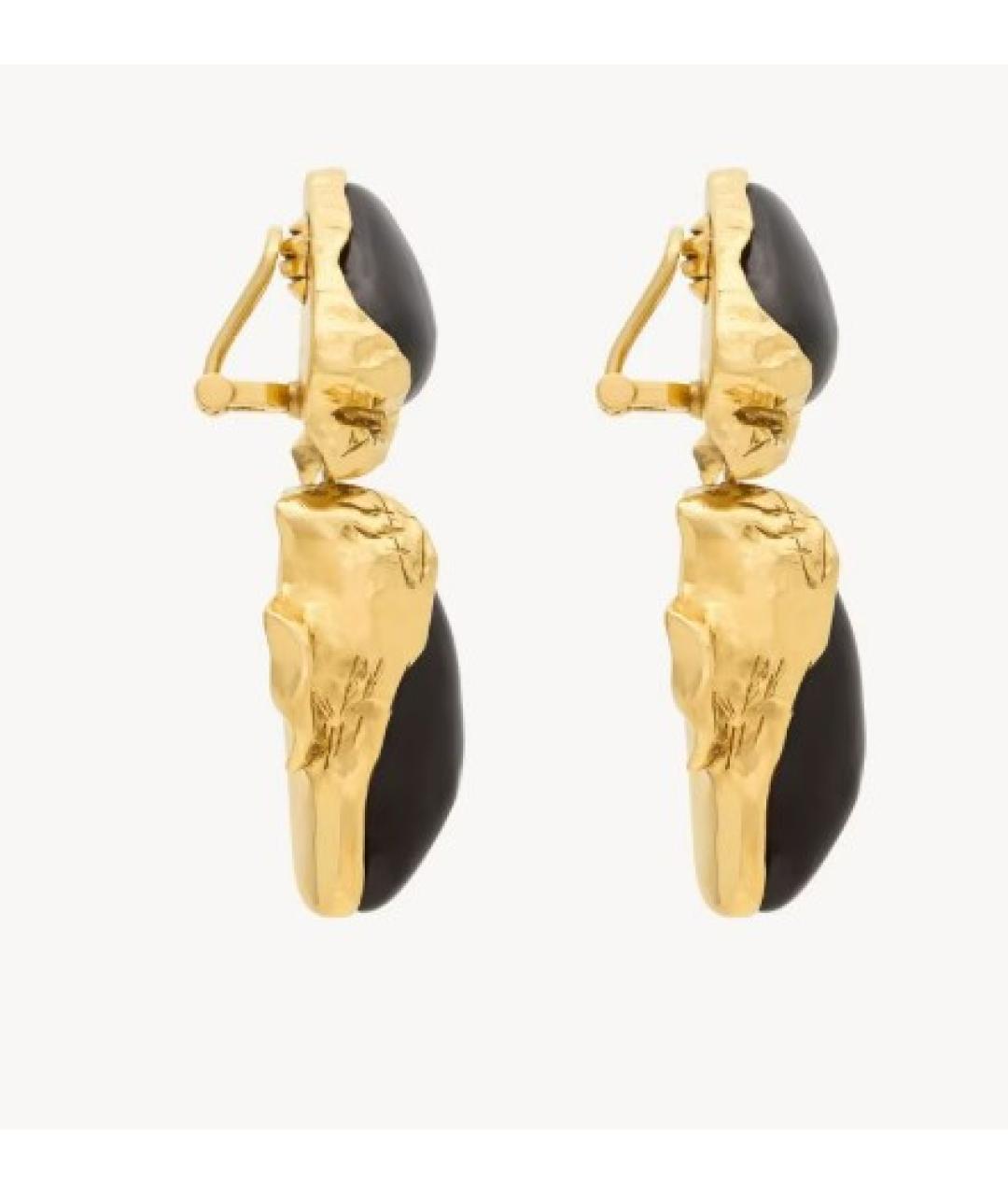 SAINT LAURENT Черные клипсы, фото 3