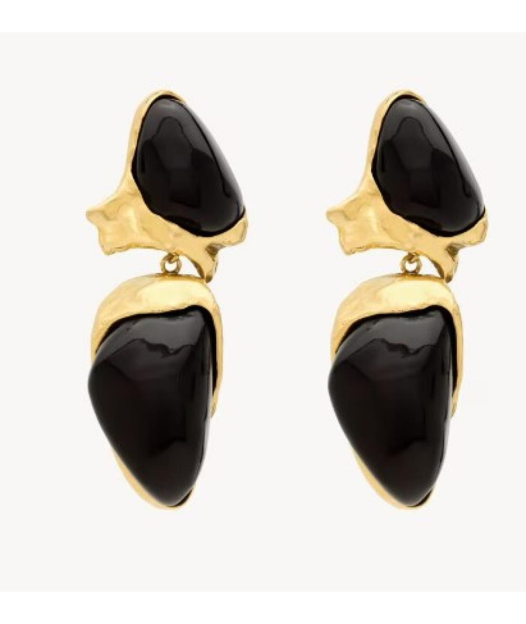 SAINT LAURENT Черные клипсы, фото 4