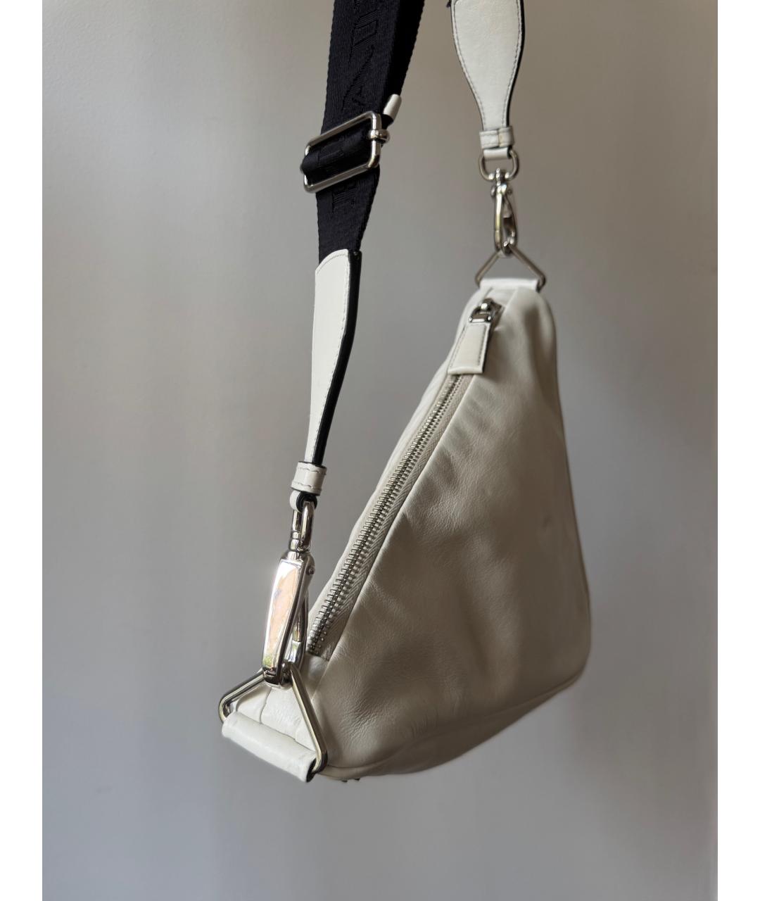 PRADA Белая кожаная поясная сумка, фото 3
