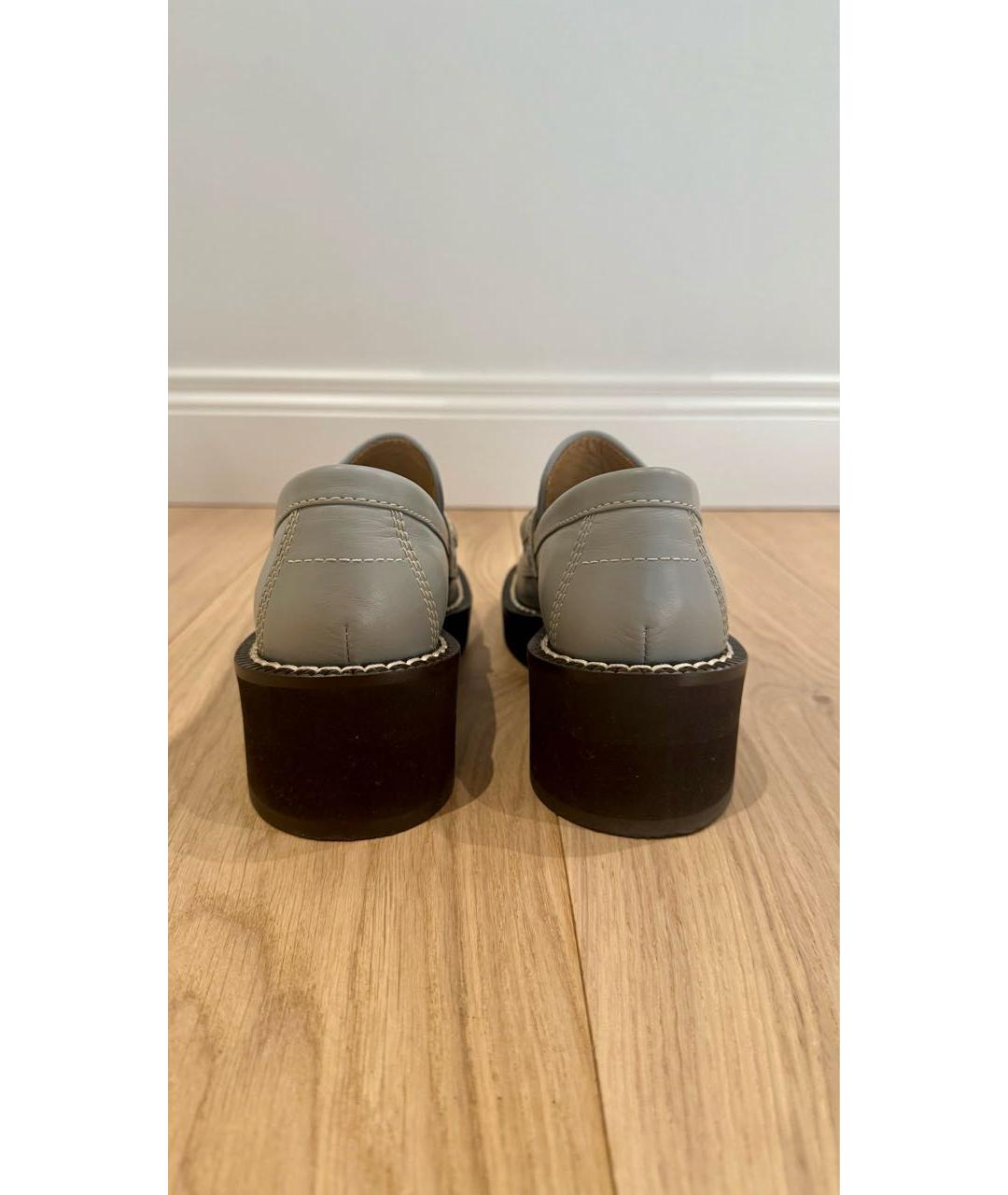 MM6 MAISON MARGIELA Серые кожаные лоферы, фото 4