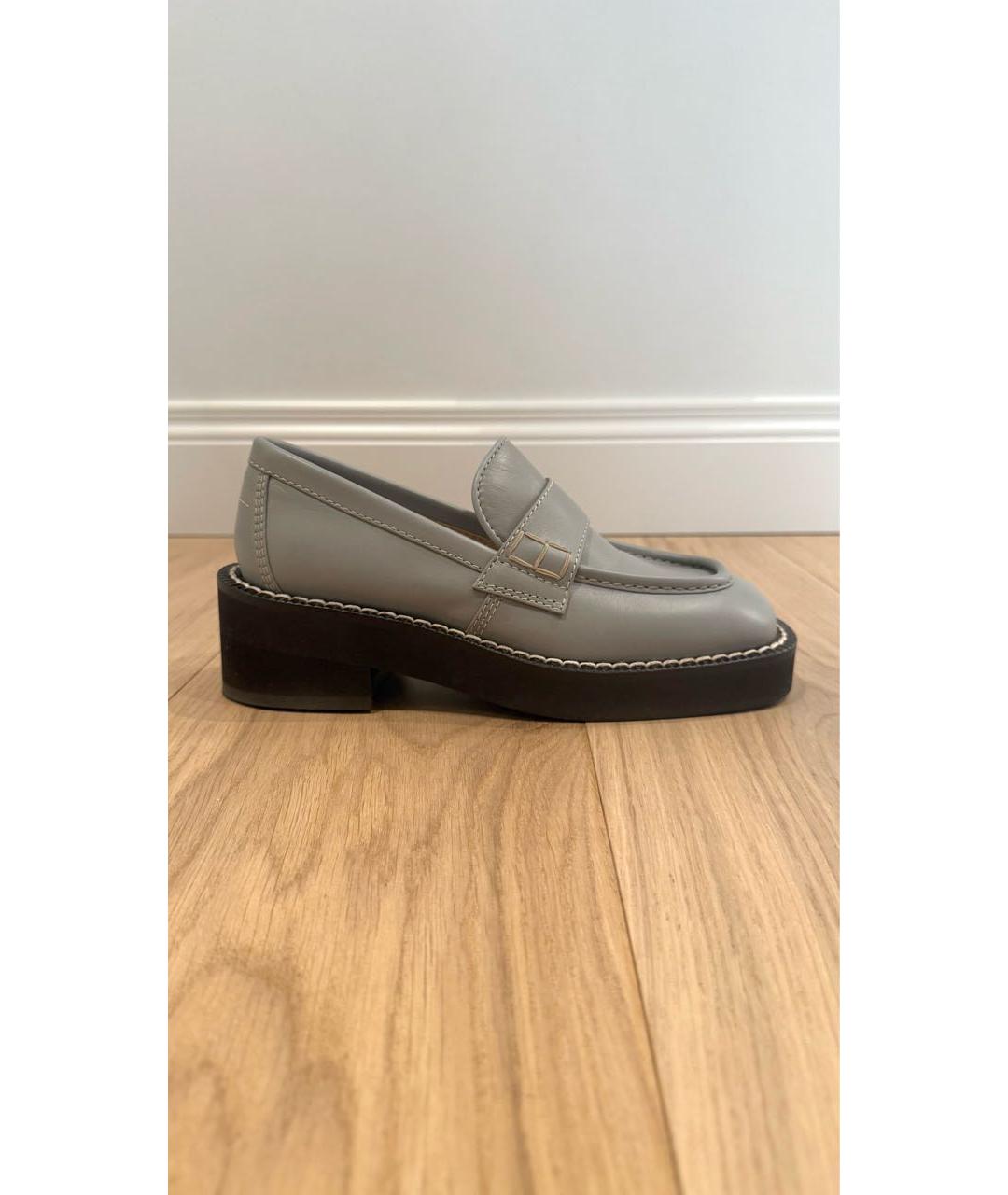 MM6 MAISON MARGIELA Серые кожаные лоферы, фото 9