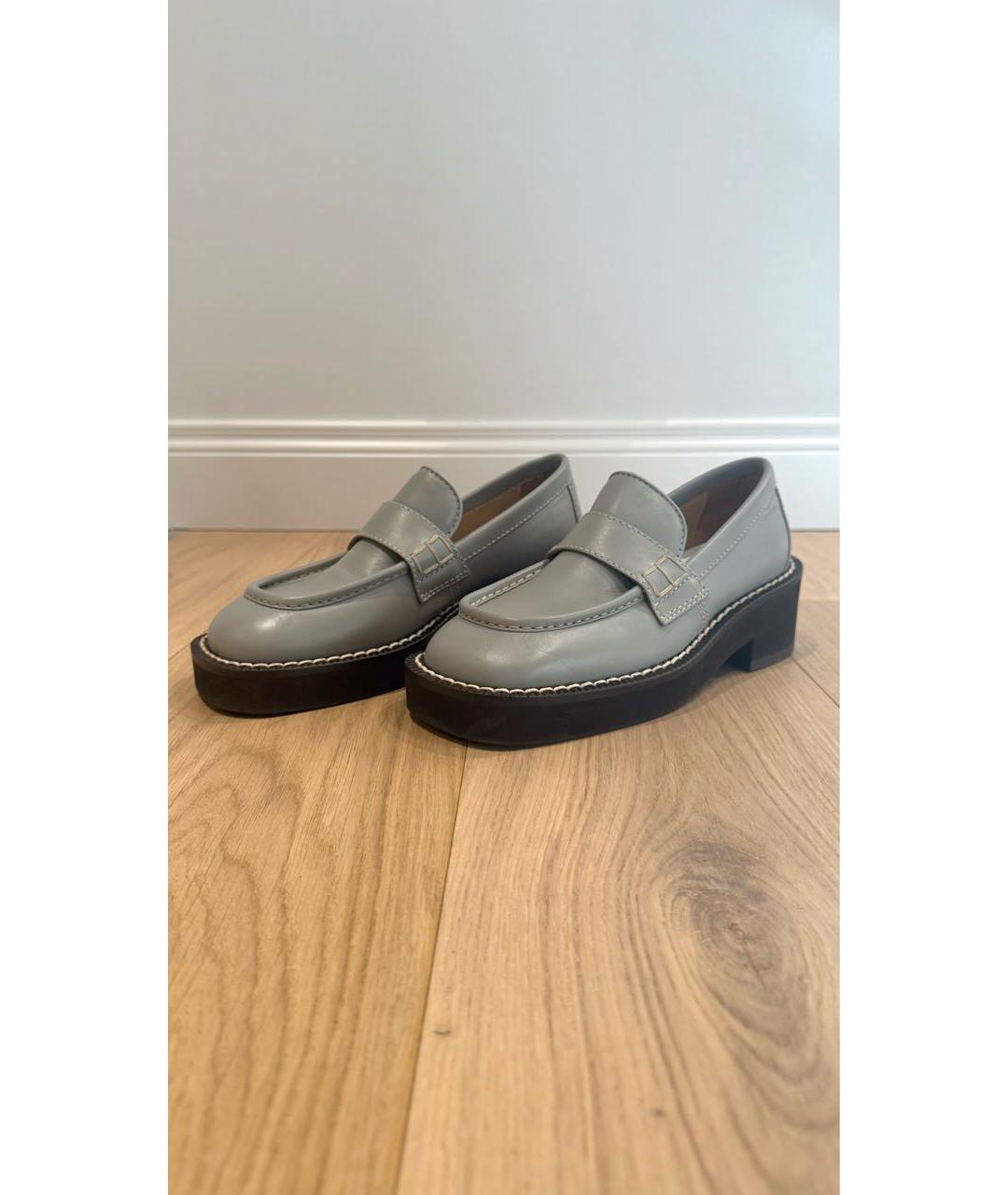 MM6 MAISON MARGIELA Серые кожаные лоферы, фото 5