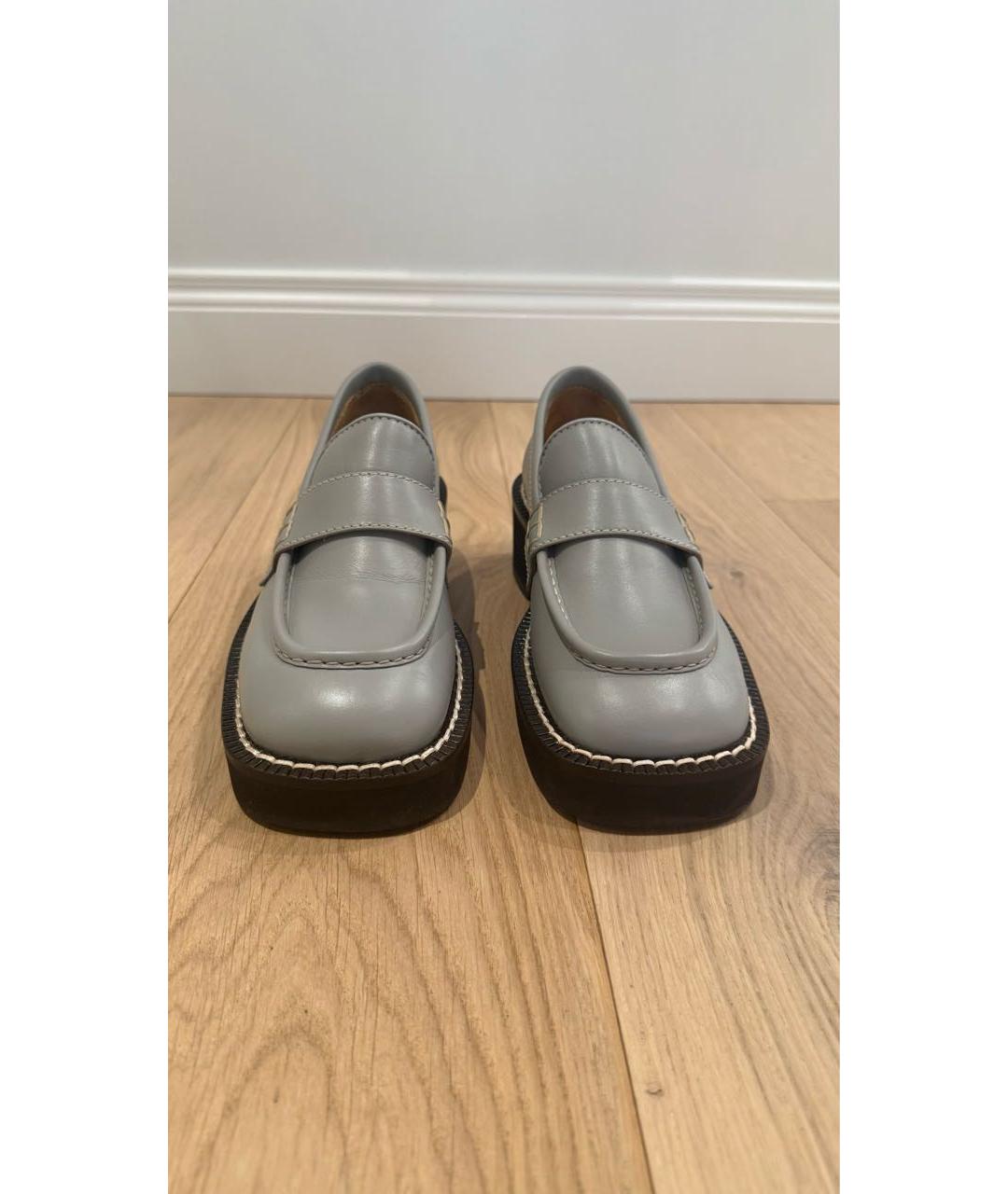 MM6 MAISON MARGIELA Серые кожаные лоферы, фото 2