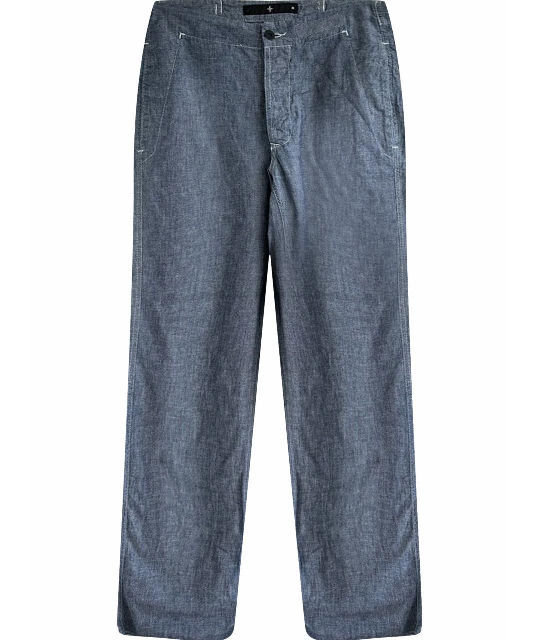 STONE ISLAND Серые хлопковые повседневные брюки, фото 1