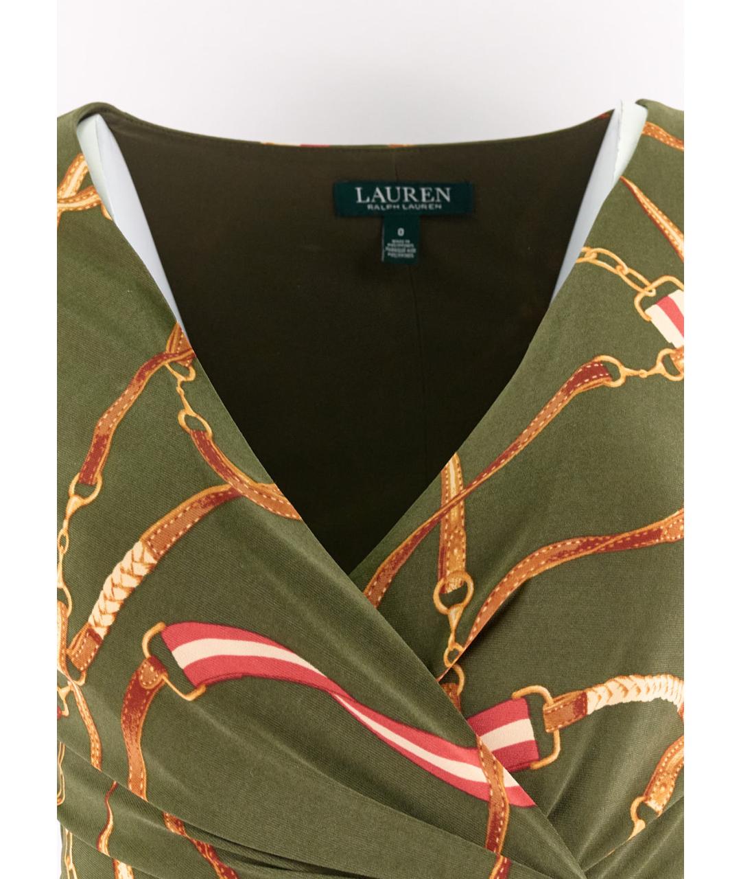 RALPH LAUREN Зеленые полиэстеровое повседневное платье, фото 4