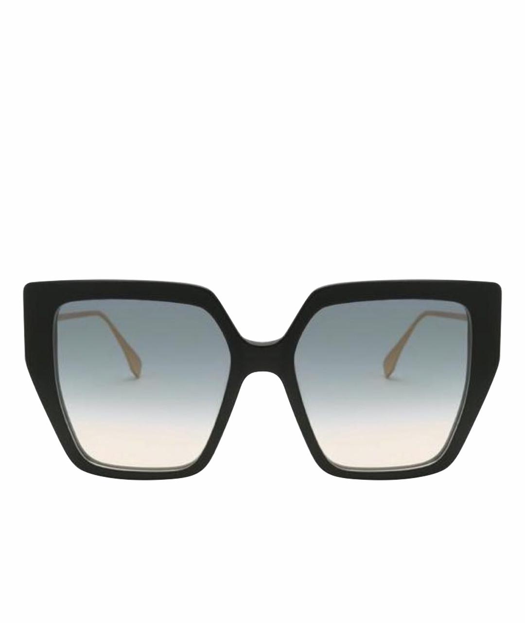 FENDI Черные пластиковые солнцезащитные очки, фото 1