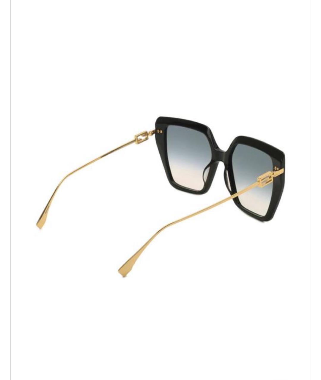 FENDI Черные пластиковые солнцезащитные очки, фото 3