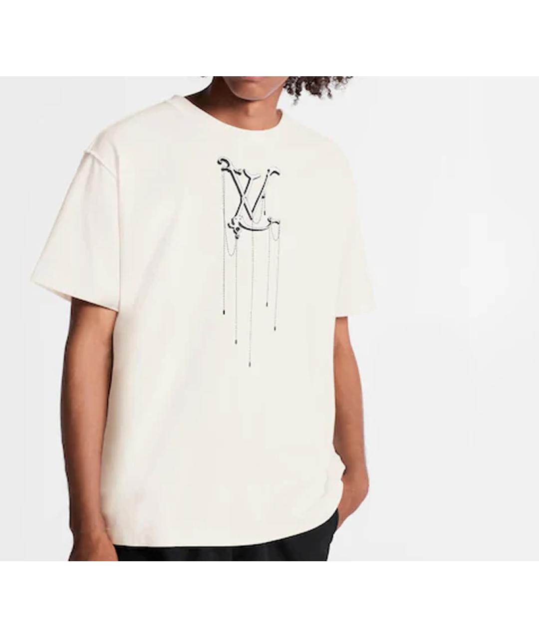 LOUIS VUITTON Белая хлопковая футболка, фото 2