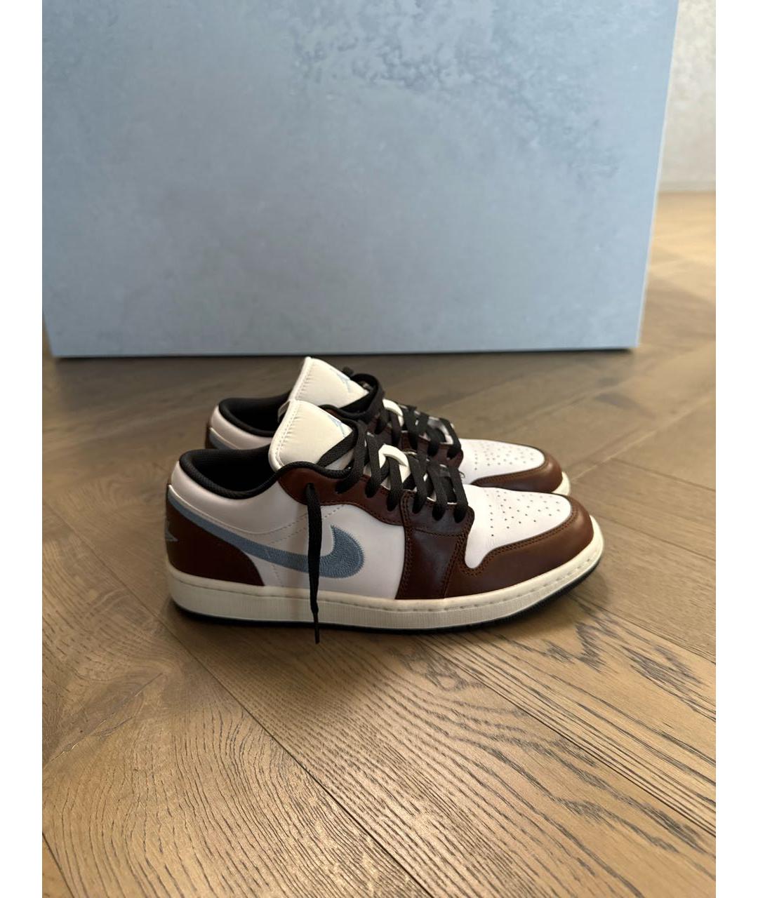 NIKE Коричневые кожаные низкие кроссовки / кеды, фото 5