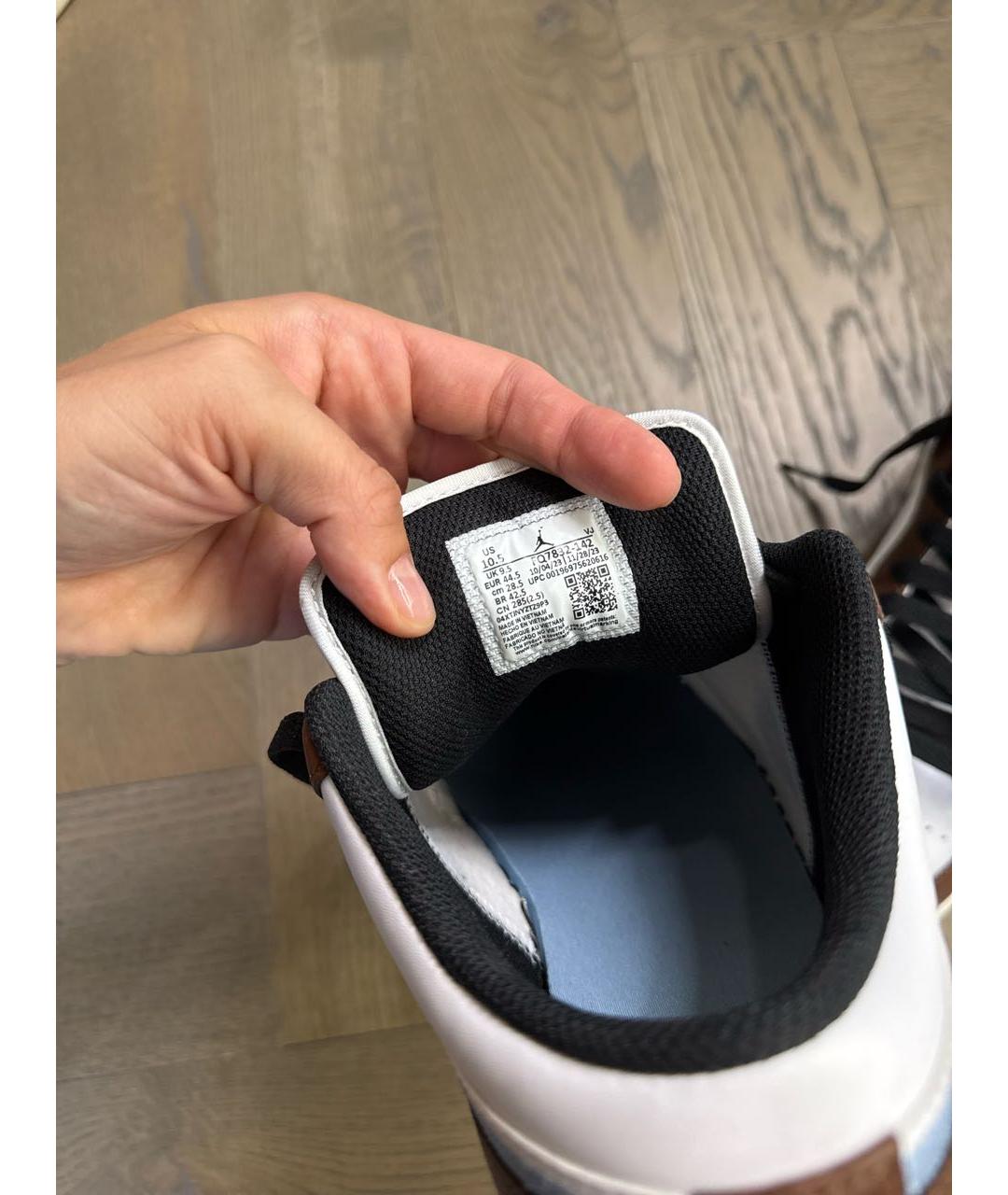 NIKE Коричневые кожаные низкие кроссовки / кеды, фото 4