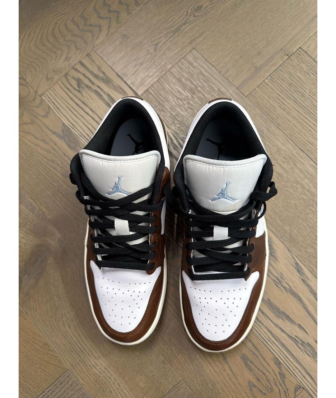 NIKE Коричневые кожаные низкие кроссовки / кеды, фото 3