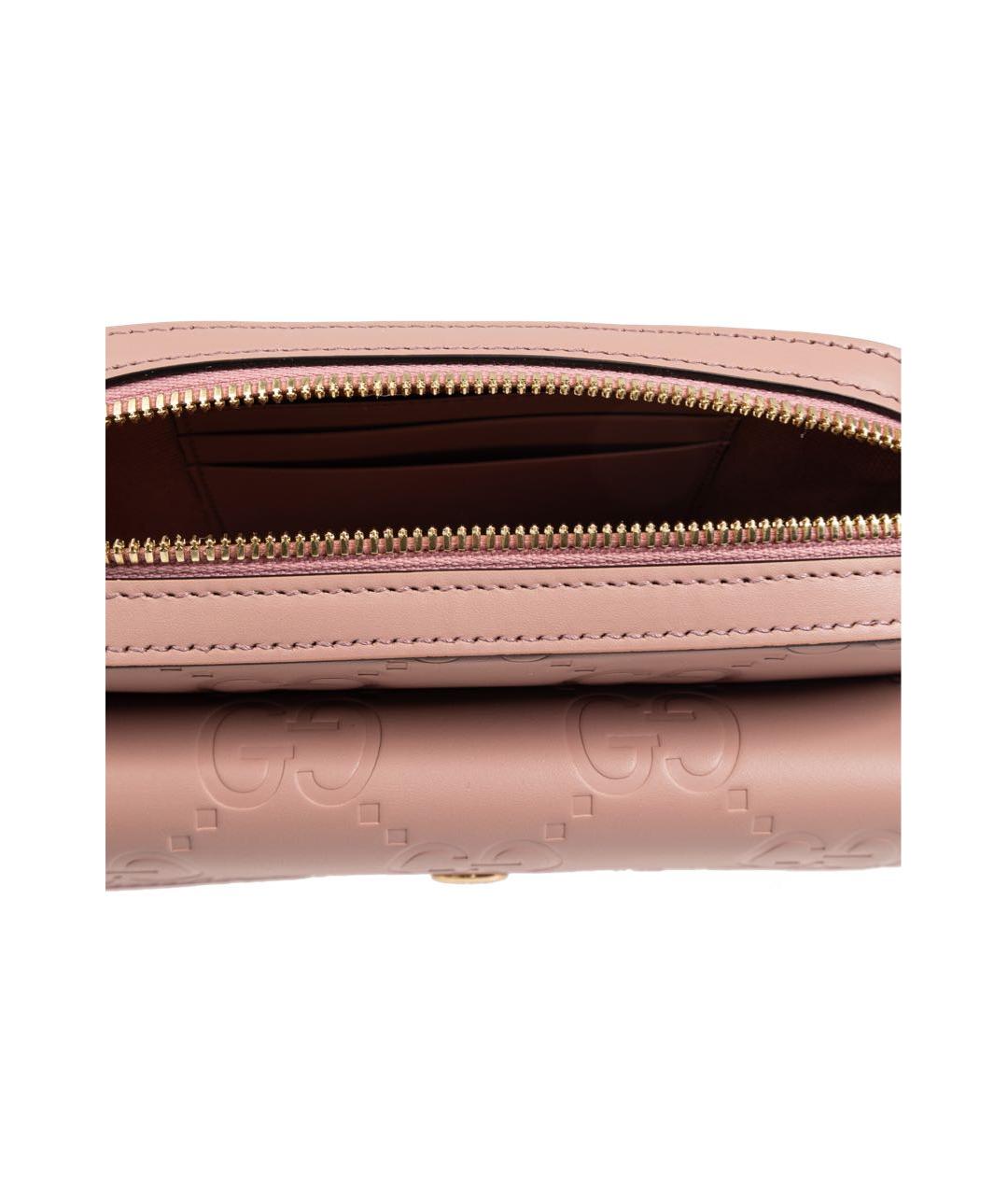 GUCCI Розовая кожаная сумка через плечо, фото 4