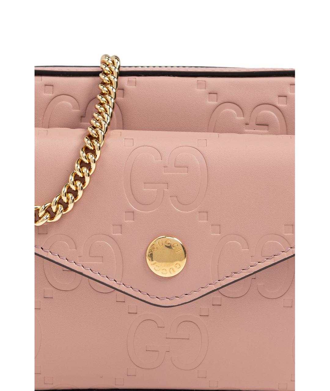 GUCCI Розовая кожаная сумка через плечо, фото 5