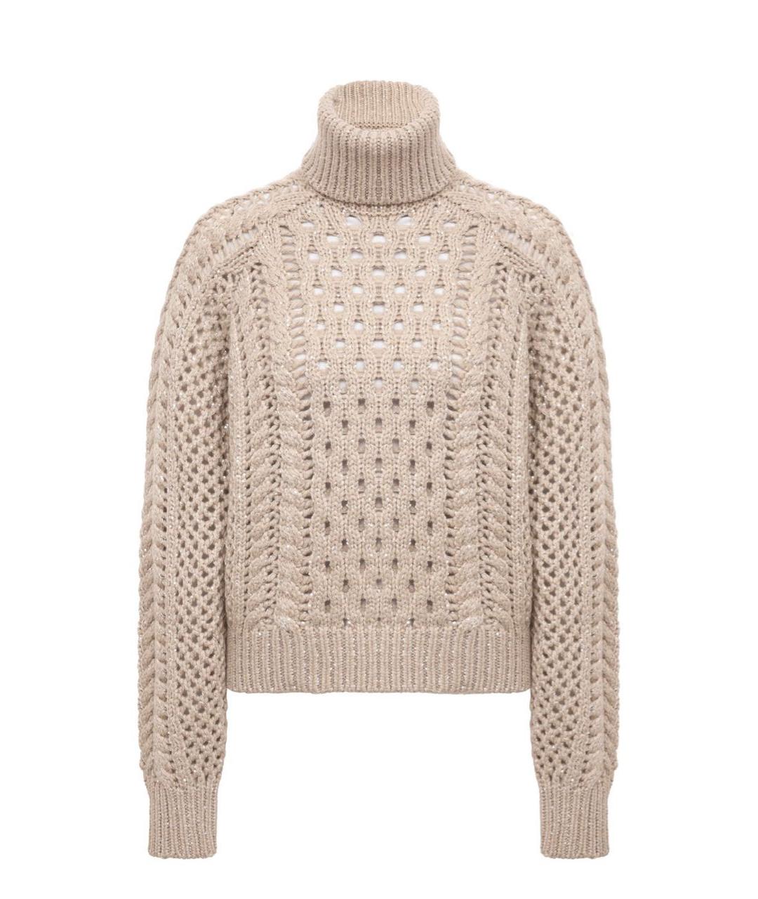 BRUNELLO CUCINELLI Бежевый кашемировый джемпер / свитер, фото 6